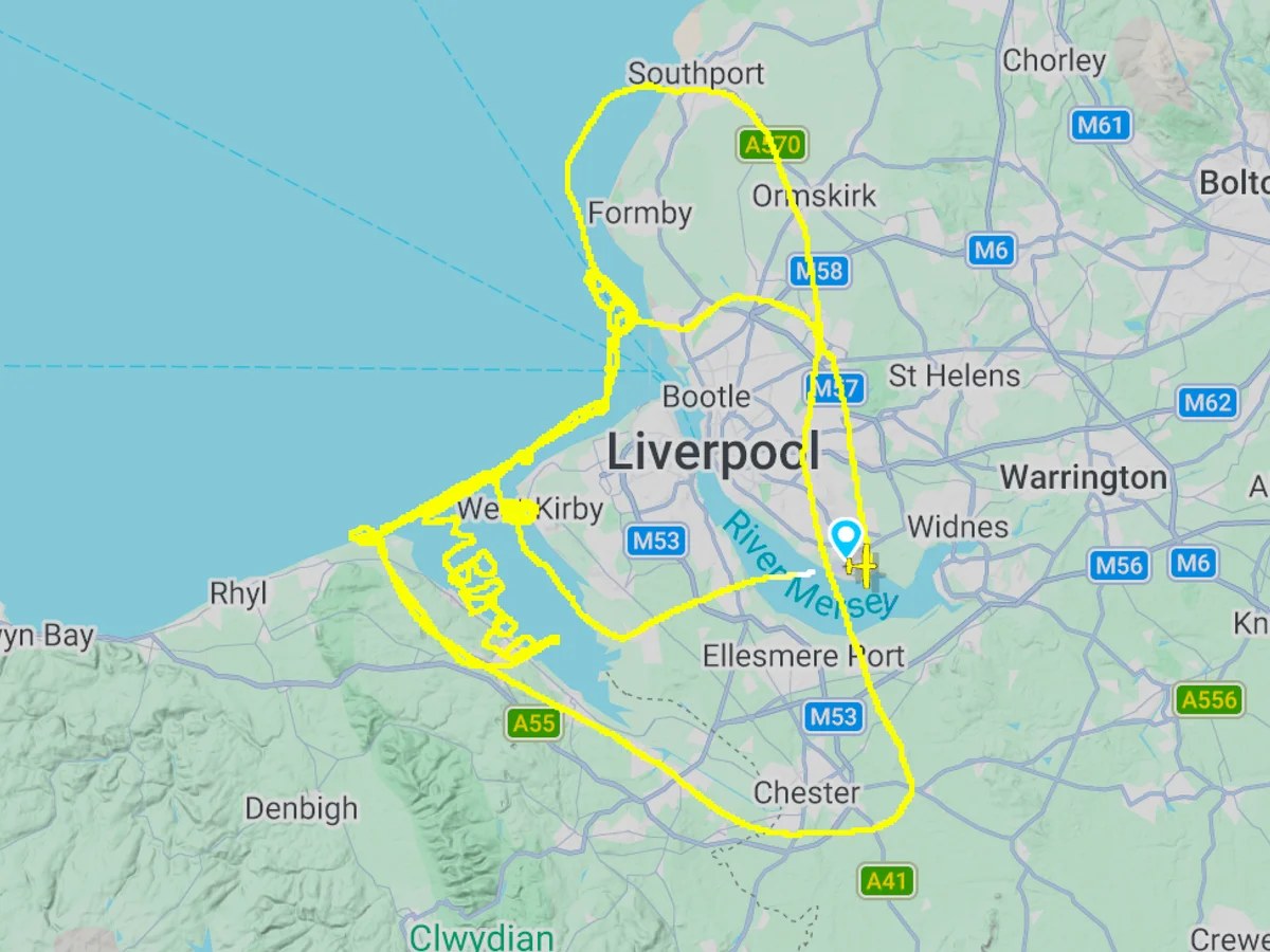 Airline pilot skywrites ‘I’m bored’ over north-west England